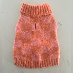 Checkered Knit Dog Sweater, Used - XS